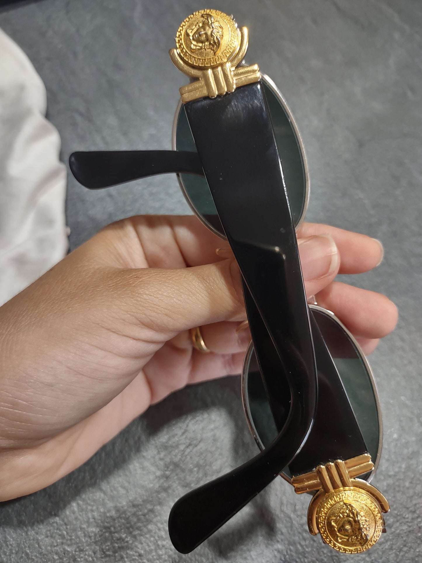 Gianni Versace mod s 72 occhiali da sole vintage lunetta brille lenti tonde anni '90