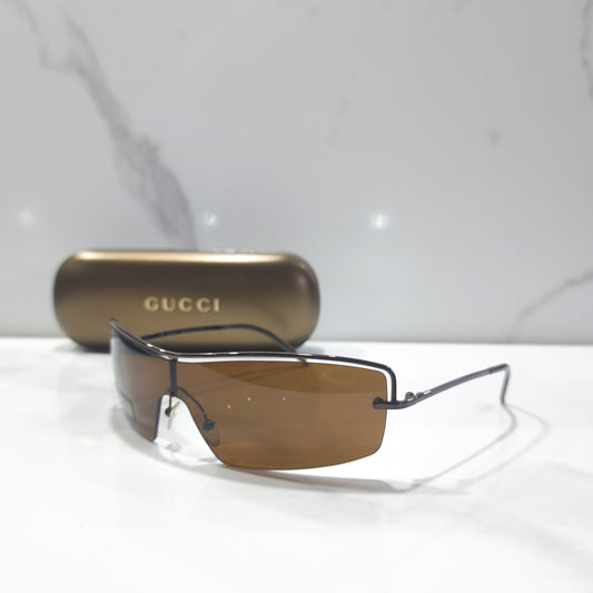 Occhiali da sole Gucci GG 2683/S scudo lunetta brille sfumature y2k NOS MAI indossati