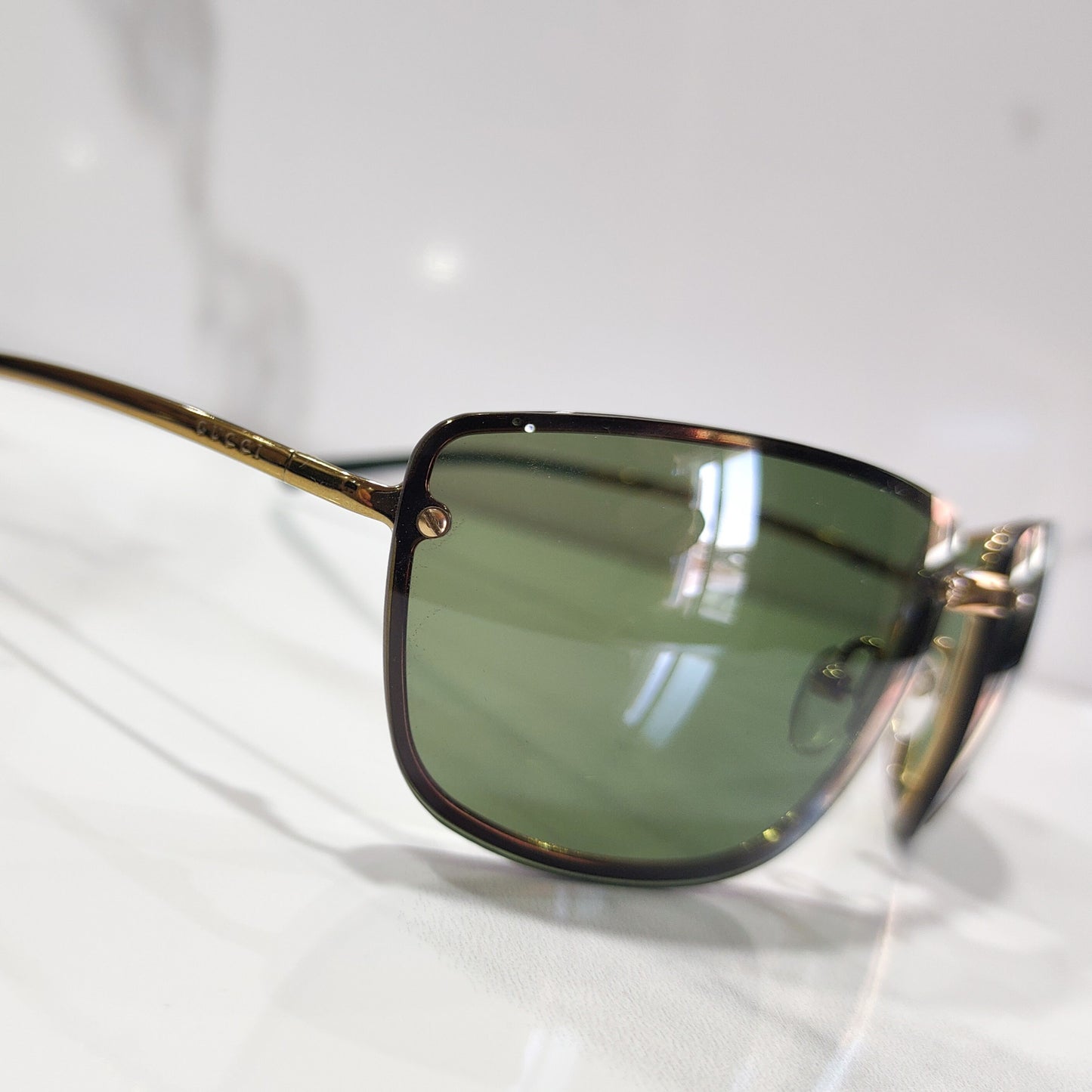 Gucci Tom Ford GG 1692 occhiali da sole vintage verde senza montatura occhiali lunette brille y2k