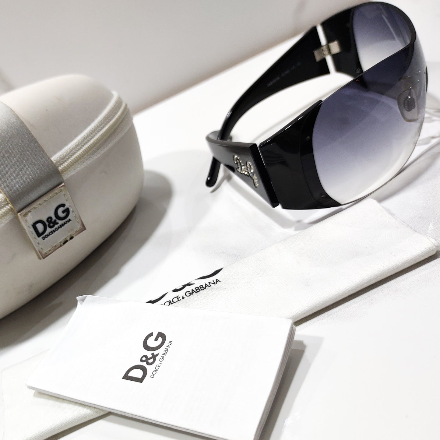 Dolce e Gabbana 8037B Y2K occhiali da sole vintage occhiali gafas wrap shield