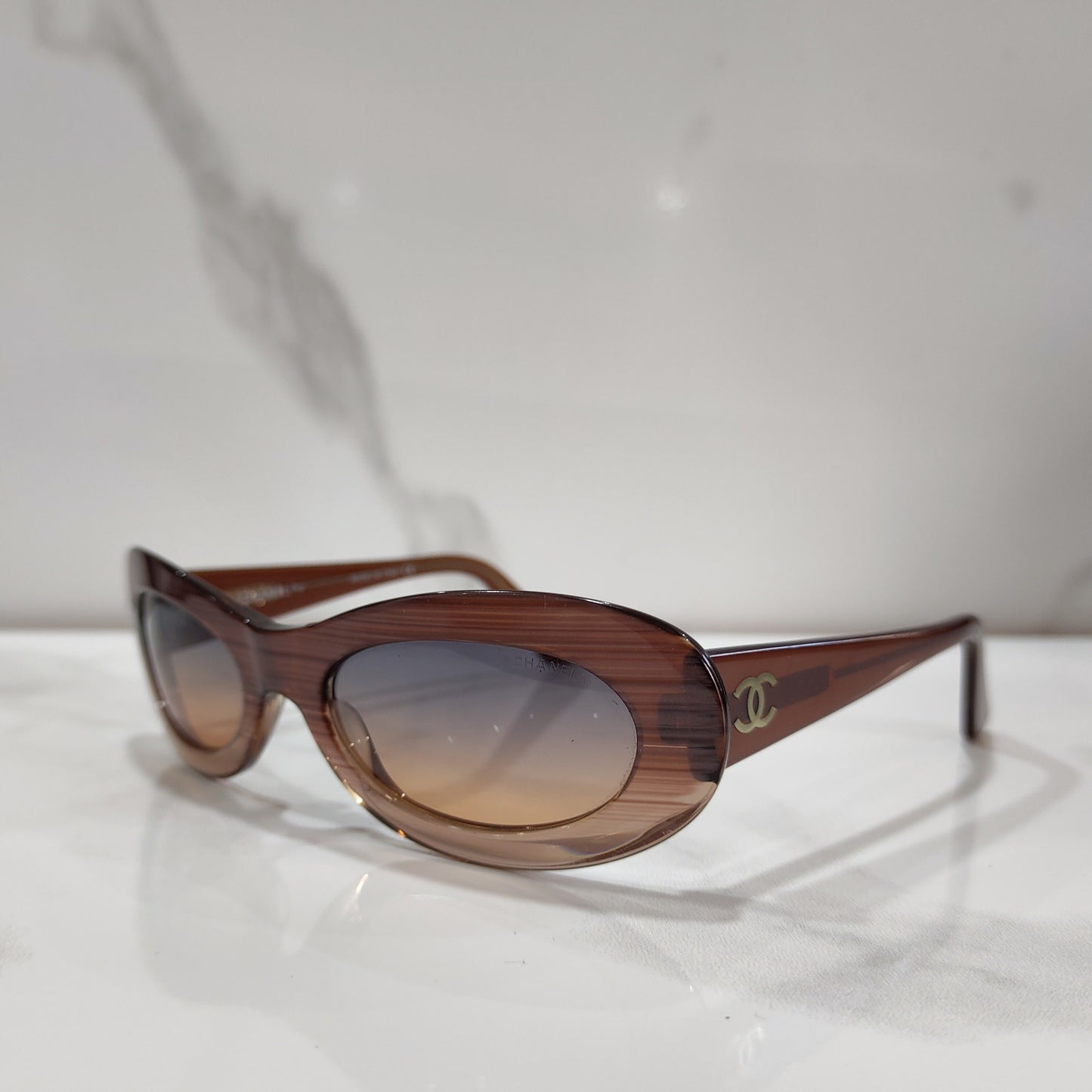 Chanel 型号 5007 标志性 brille 边框太阳镜 90 年代色调
