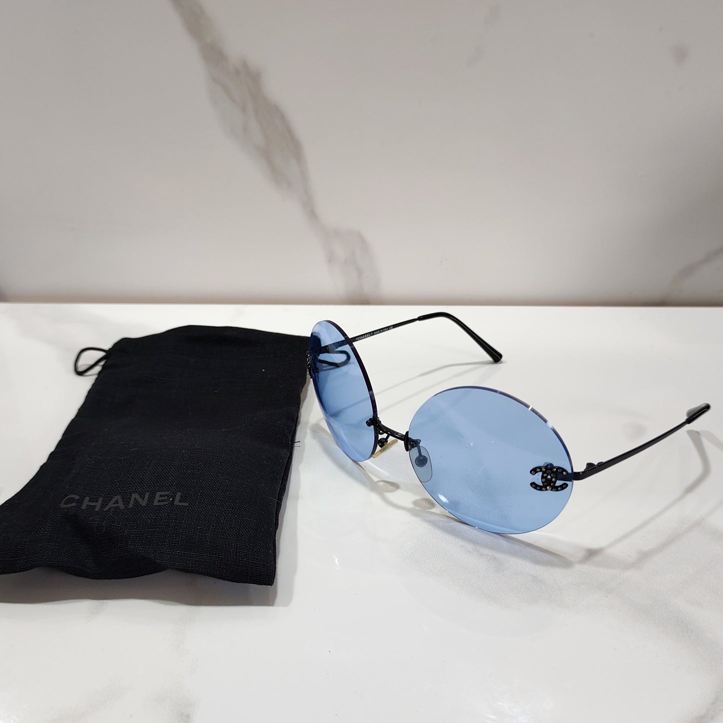 Chanel modello 4057 occhiali da sole lunetta brille y2k tonalità rimless