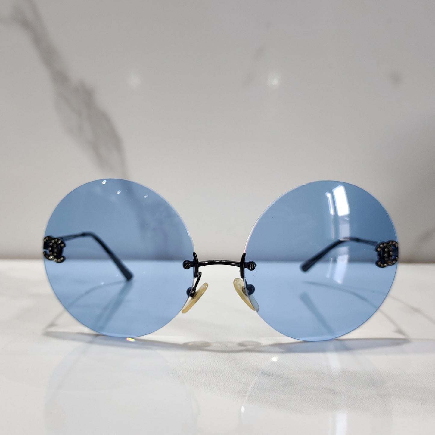 Chanel modello 4057 occhiali da sole lunetta brille y2k tonalità rimless