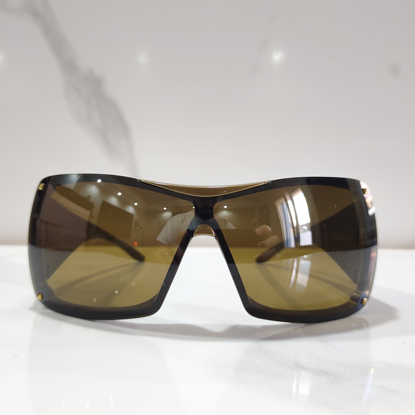 Dior vintage overshine 2 shield GOLD 太阳镜 y2k lunettes NOS 从未戴过的太阳镜