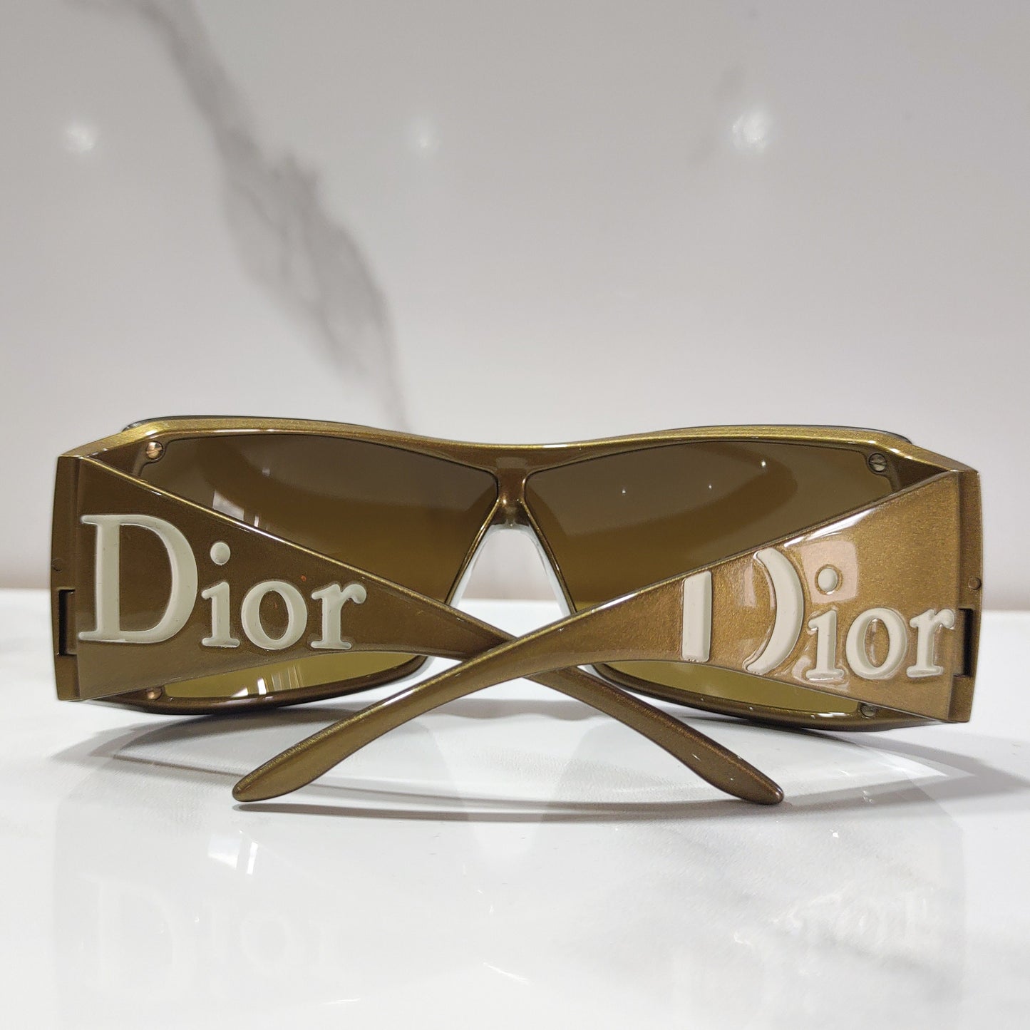 Dior vintage overshine 2 shield GOLD 太阳镜 y2k lunettes NOS 从未戴过的太阳镜