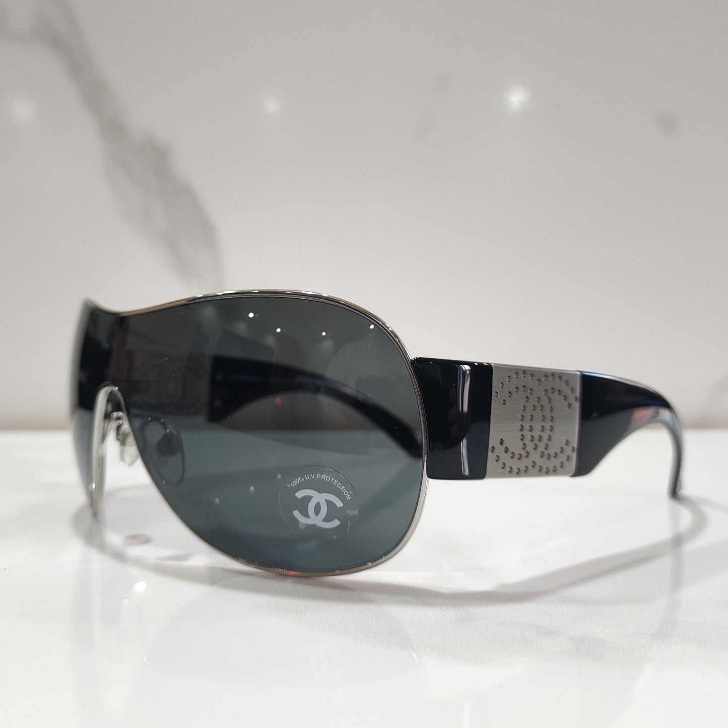 Chanel model 4154 wrap shield sunglasses brille bezel y2k shades –  LookcatSunglasses
