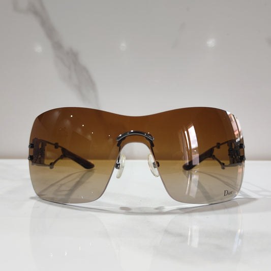 Dior vintage sweetest occhiali da sole senza montatura y2k lunetta NOS occhiali da sole avvolgenti mai indossati