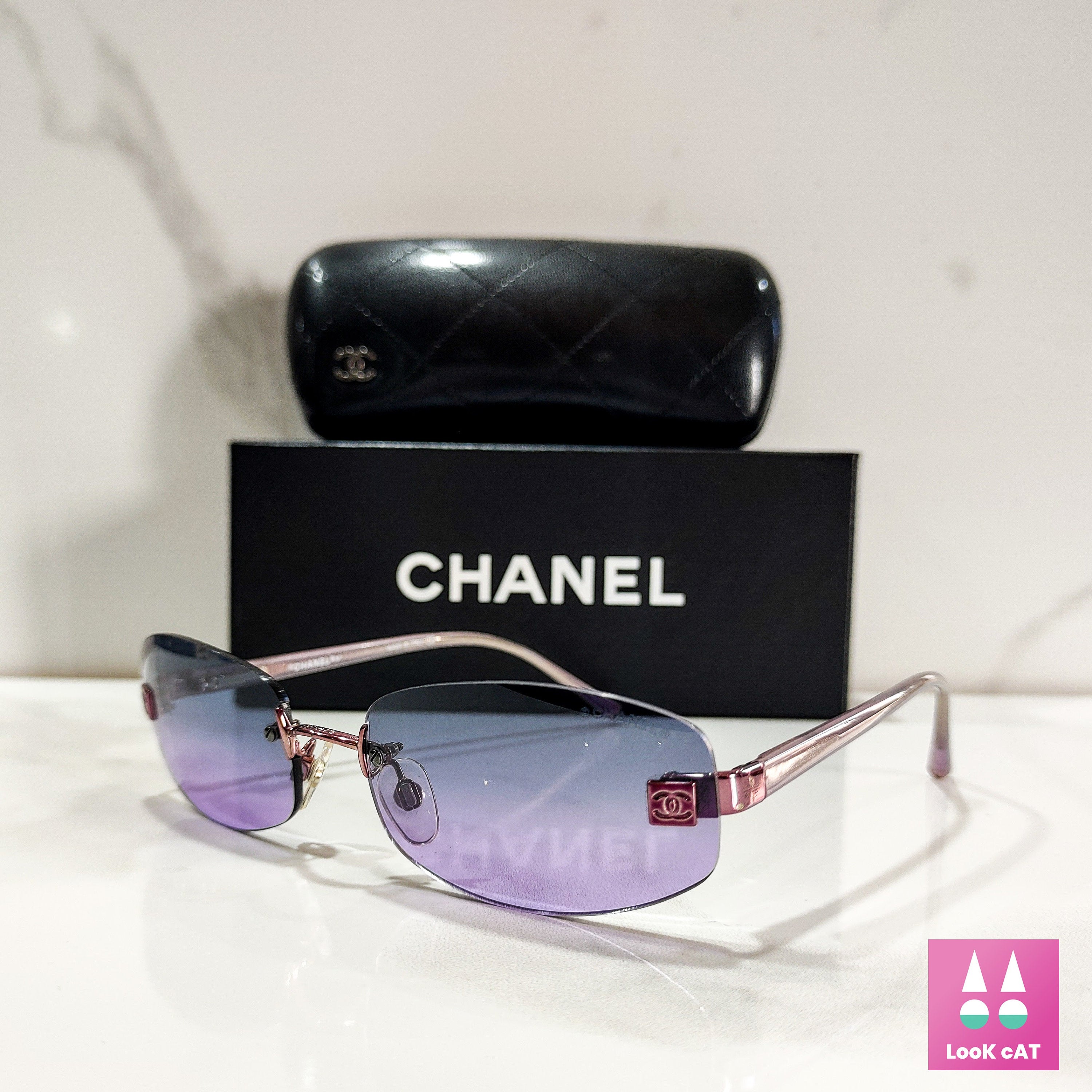 Chanel 4067 NOS new sunglasses lunette brille y2k 00s pink shades riml –  LookcatSunglasses