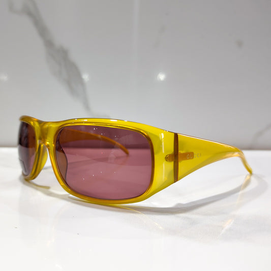 Gucci GG 1430 vintage wrap shield occhiali occhiali da sole lunetta brille y2k mai usato