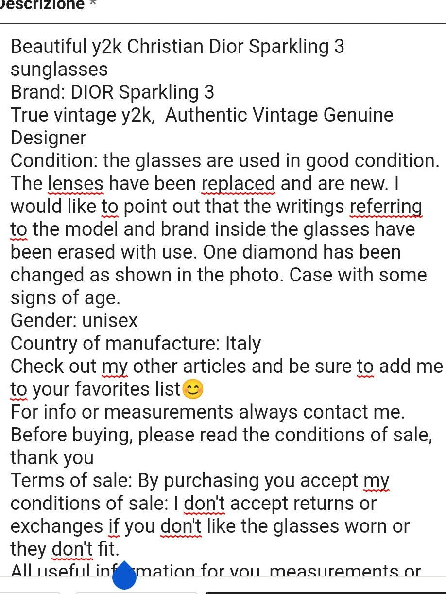 Vintage Christian Dior Sparkling 3 gafas Y2k 太阳镜