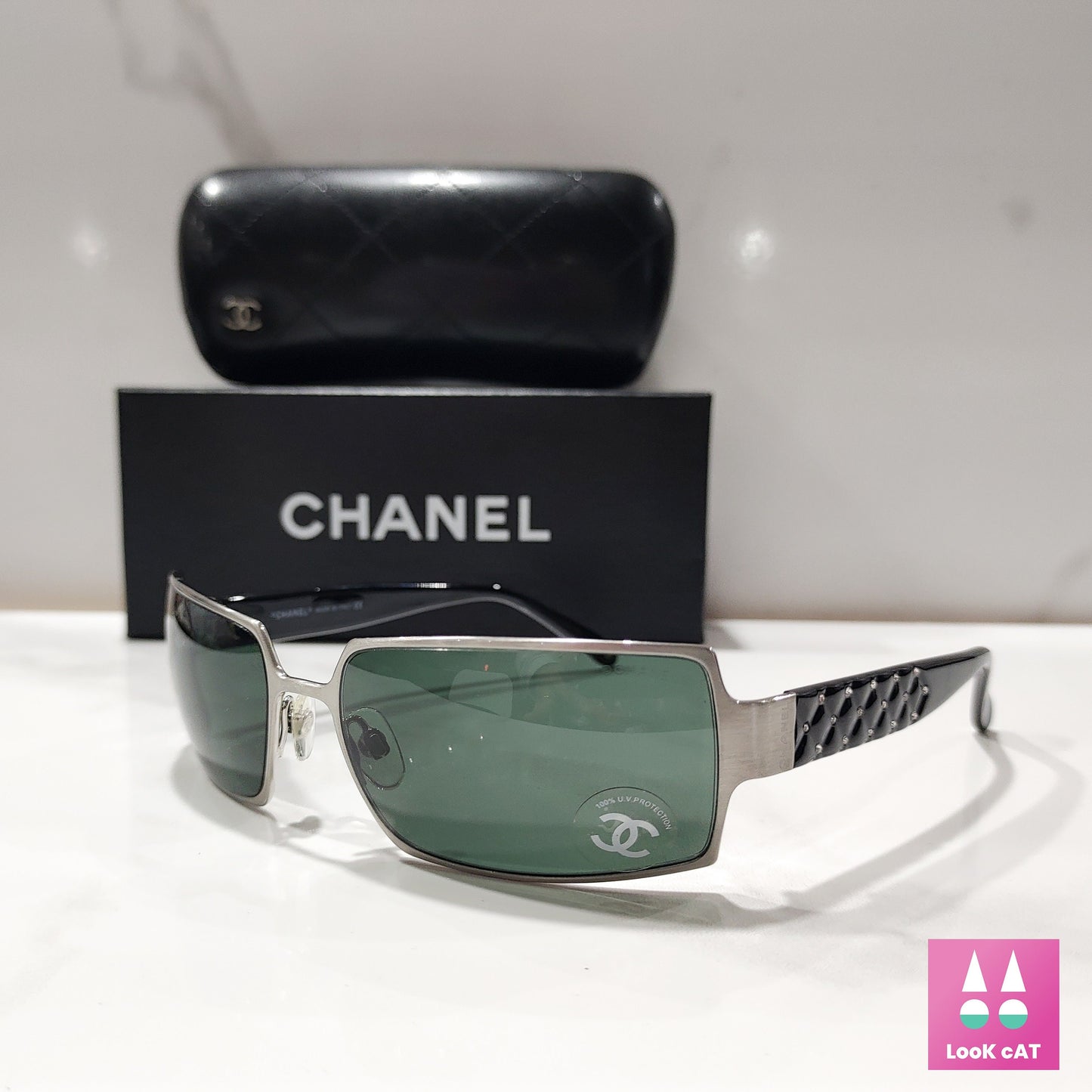 Chanel modello 4103 occhiali da sole wrap shield lunetta brille y2k tonalità
