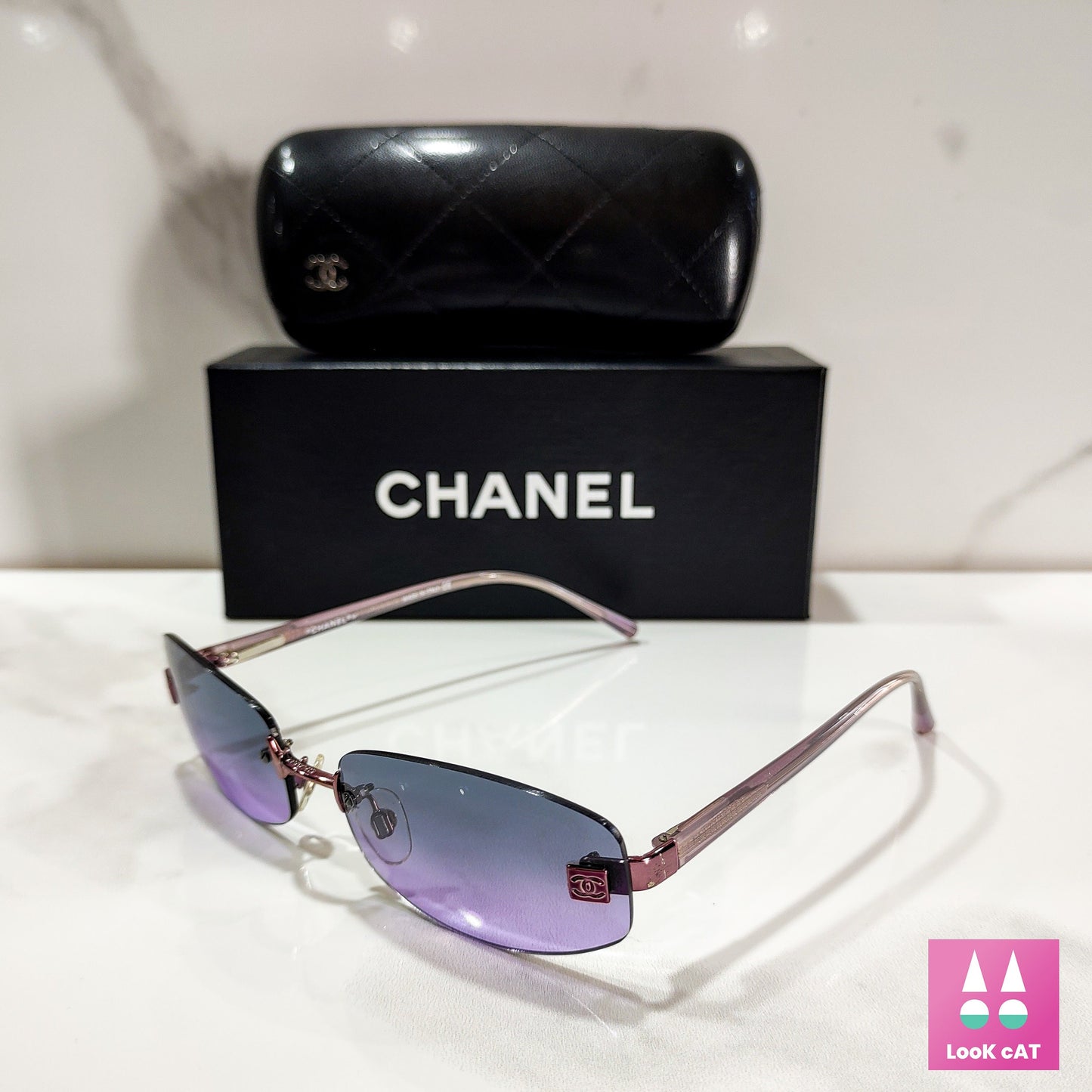 Chanel 4067 NOS 新款太阳镜 lunette brille y2k 00s 粉色无框