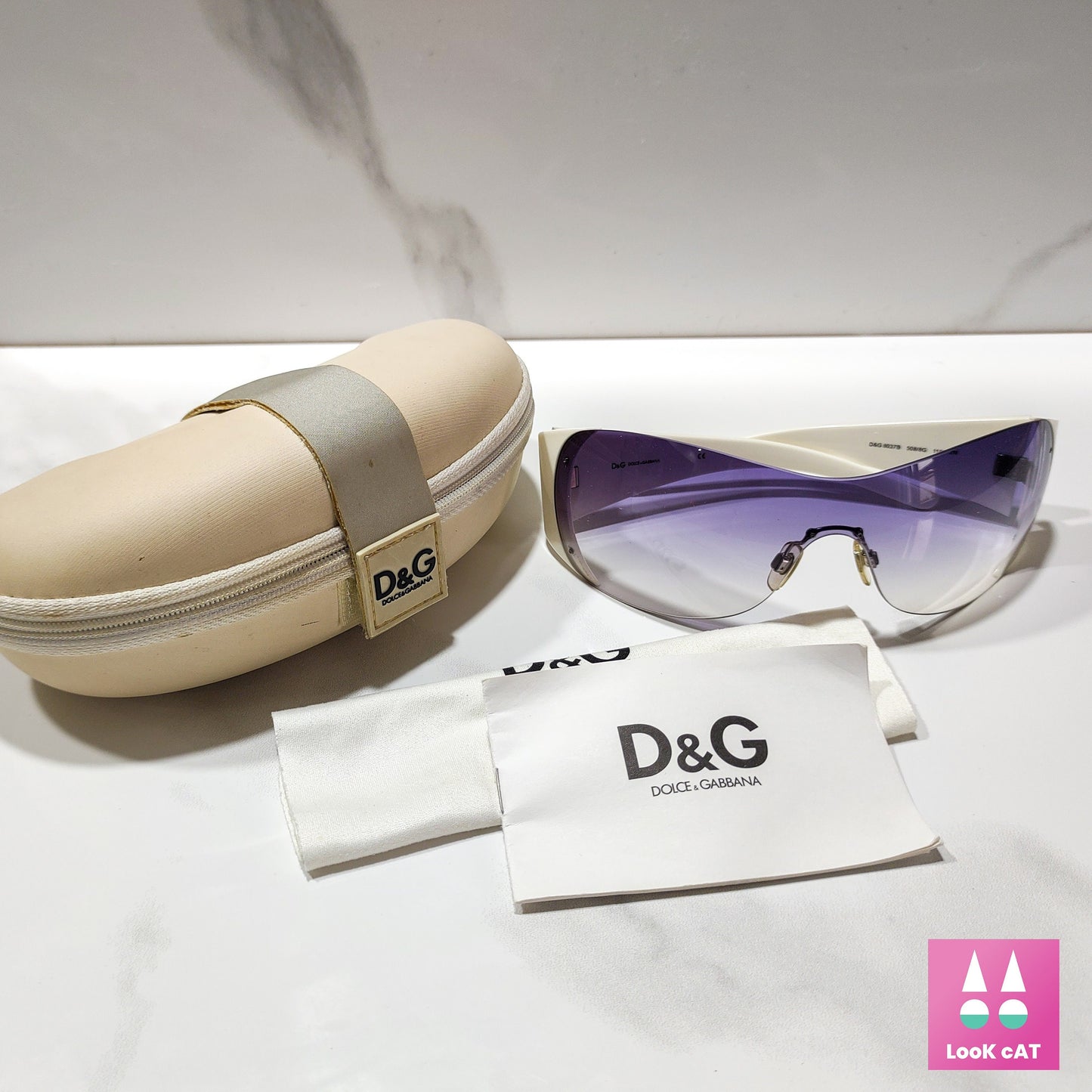 Dolce and Gabbana 8037B Y2K 复古太阳镜眼镜 gafas wrap shield