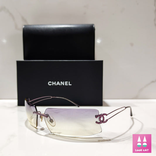 chanel 4051 sunglasses rhinestone bezel brille y2k rimless shades