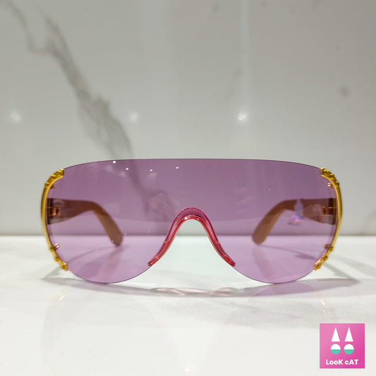Dolce e Gabbana 2064 rosa Y2K occhiali da sole vintage occhiali gafas wrap shield