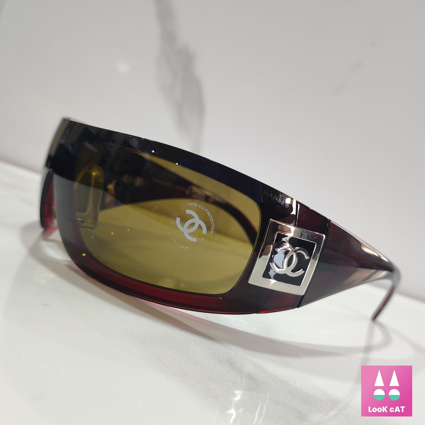 Chanel 型号 5085 太阳镜 NOS wrap shield lunette 从未使用过 brille y2k 色调