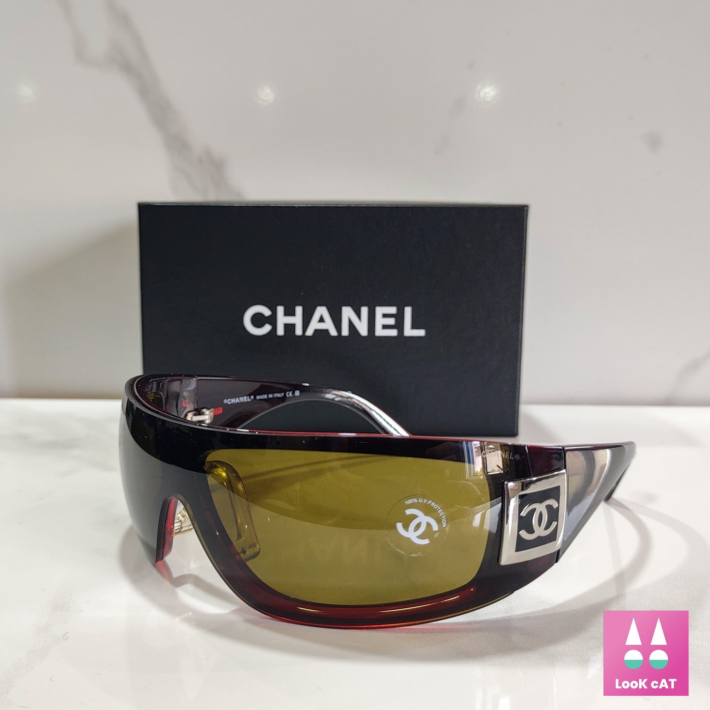 Chanel 型号 5085 太阳镜 NOS wrap shield lunette 从未使用过 brille y2k 色调