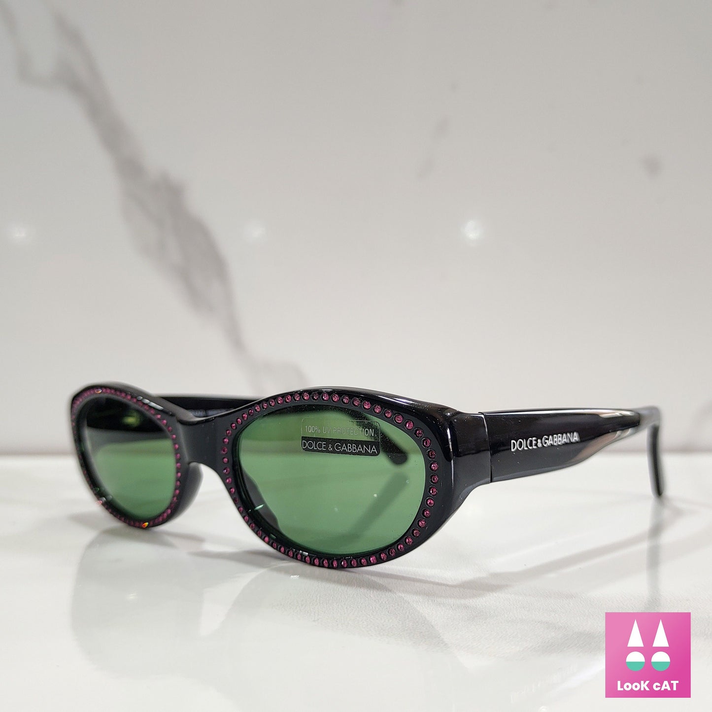 Dolce e Gabbana DG533S Y2K vintage sunglasses Pink NOS rhinestones occhiali gafas