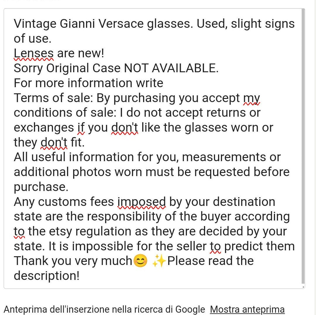 Gianni Versace mod 425 罕见复古 medusa brille 半月形太阳镜
