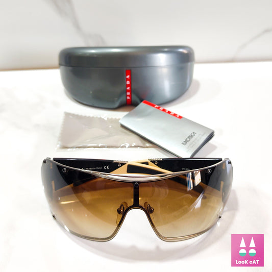 Prada SPS 53H Y2K vintage sunglasses NOS goggles gafas wrap shield