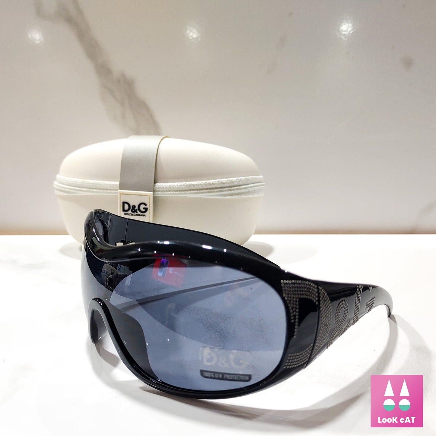 Dolce e Gabbana 8008 B Y2K occhiali da sole vintage oversize NOS occhiali gafas avvolgenti scudo