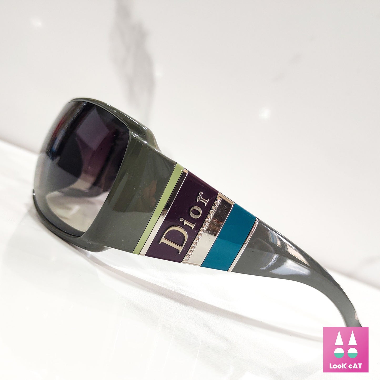 Dior Stripes 2 vintage wrap shield sunglasses NOS glasses gafas y2k Rare