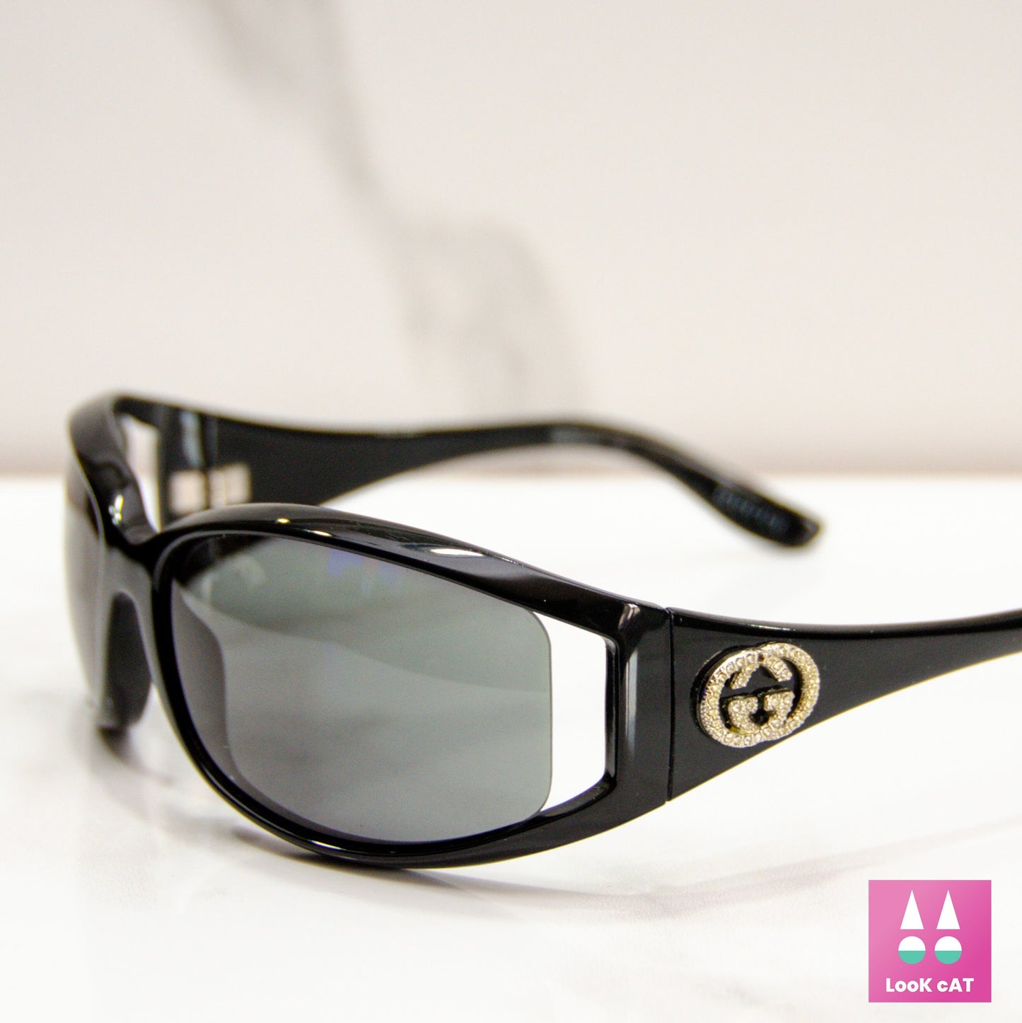 Gucci 2989 rhinestone vintage sunglasses rare wrap shield rhinestone glasses lunette brille 90s y2k