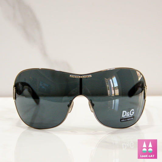 Dolce and Gabbana 6022 B Y2K vintage sunglasses NOS shield wrap gafas glasses