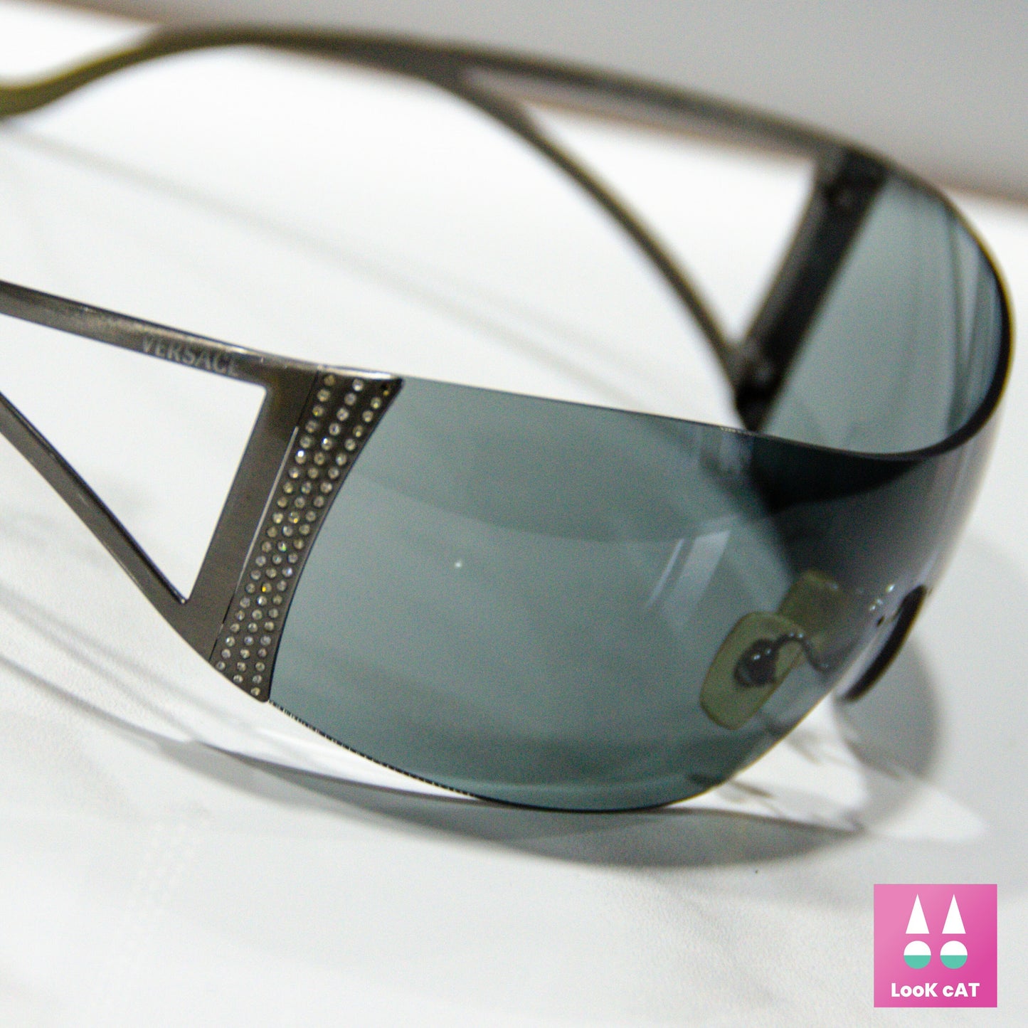Versace 2034 复古太阳镜水钻环绕式防护眼镜 gafas Y2k