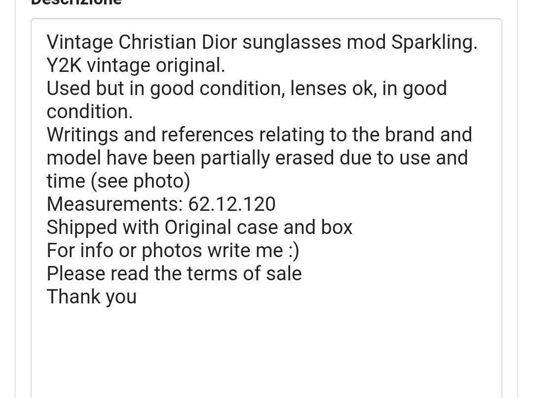 Christian Dior Y2K sparkling 2 复古太阳镜眼镜 gafas Y2k