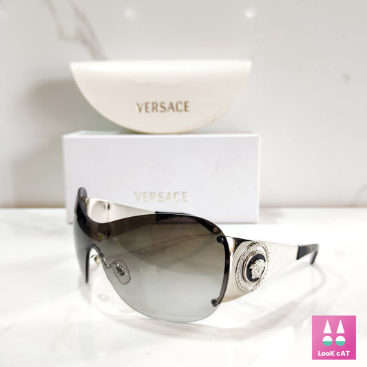 Versace 2135 b vintage wrap shield sunglasses lunette brille y2k
