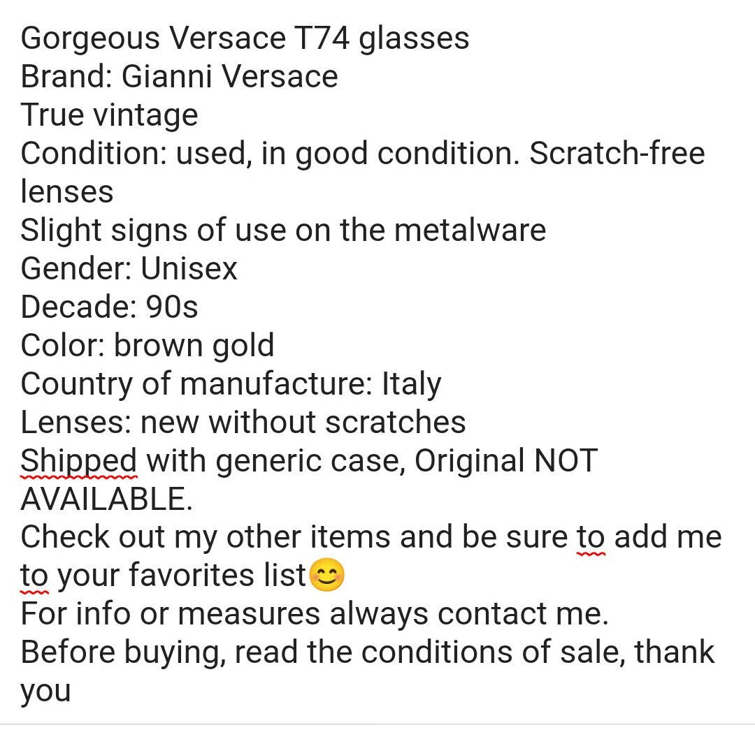 Gianni Versace T74 复古 90 年代太阳镜 zonnebril 色调边框