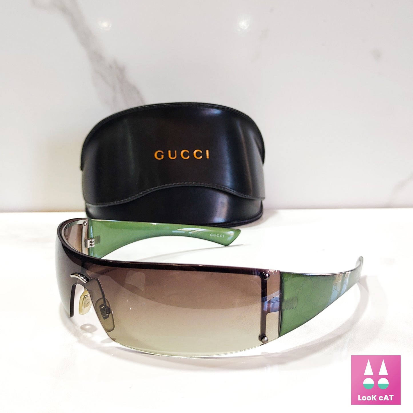 Gucci 1824 复古 wrap shield 太阳镜 NOS lunette brille 眼镜 90 年代