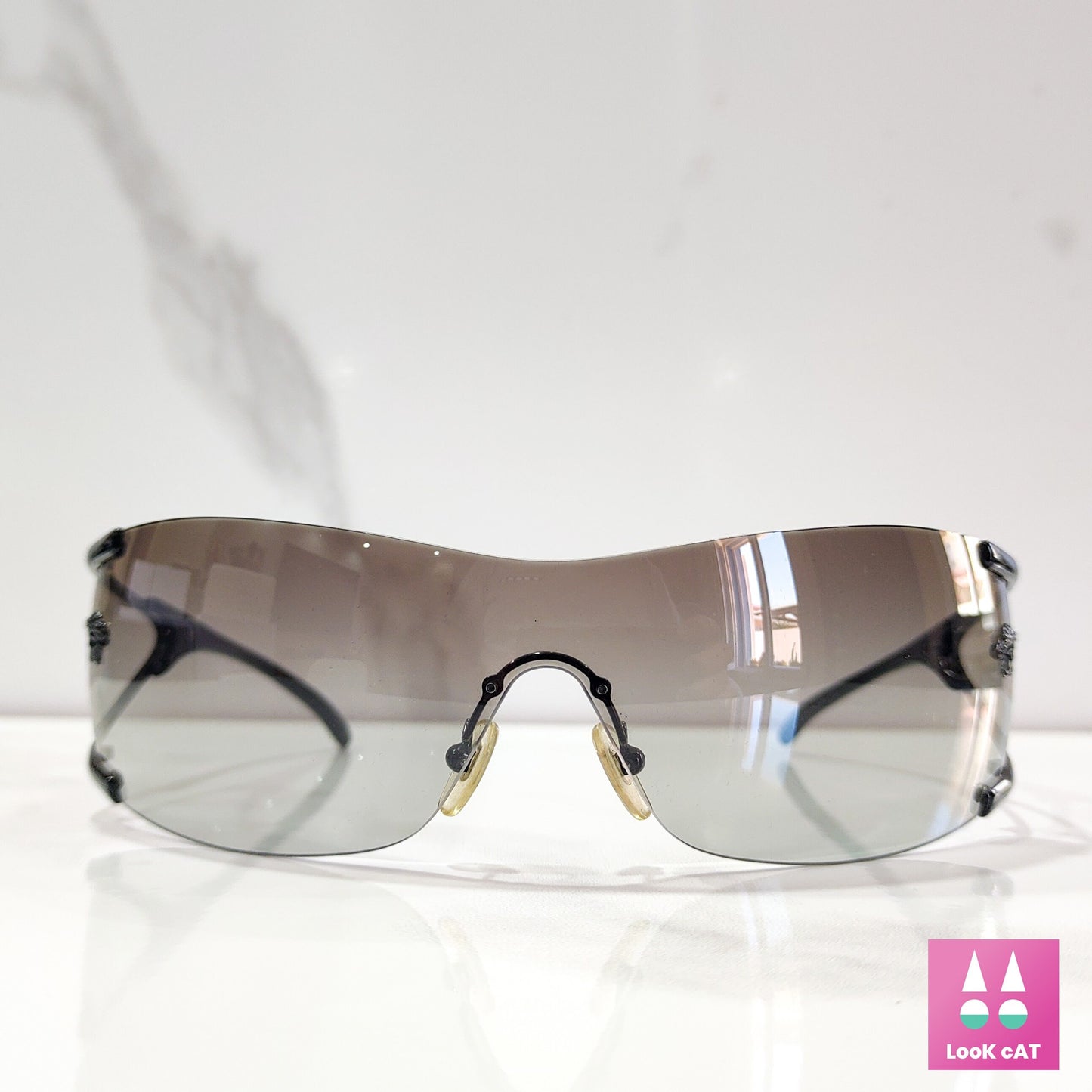Versace 2052 occhiali da sole vintage wrap shield NOS nuovi occhiali gafas Y2k