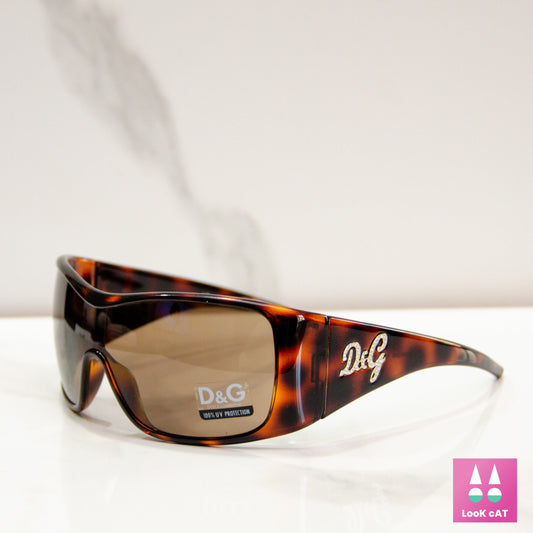 Dolce and Gabbana 8033 B Y2K vintage NOS sunglasses shield wrap gafas glasses