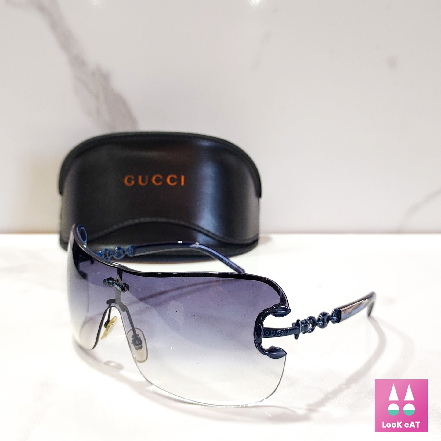 Gucci 2771 occhiali da sole vintage wrap shield NOS occhiali lunetta brille anni '90