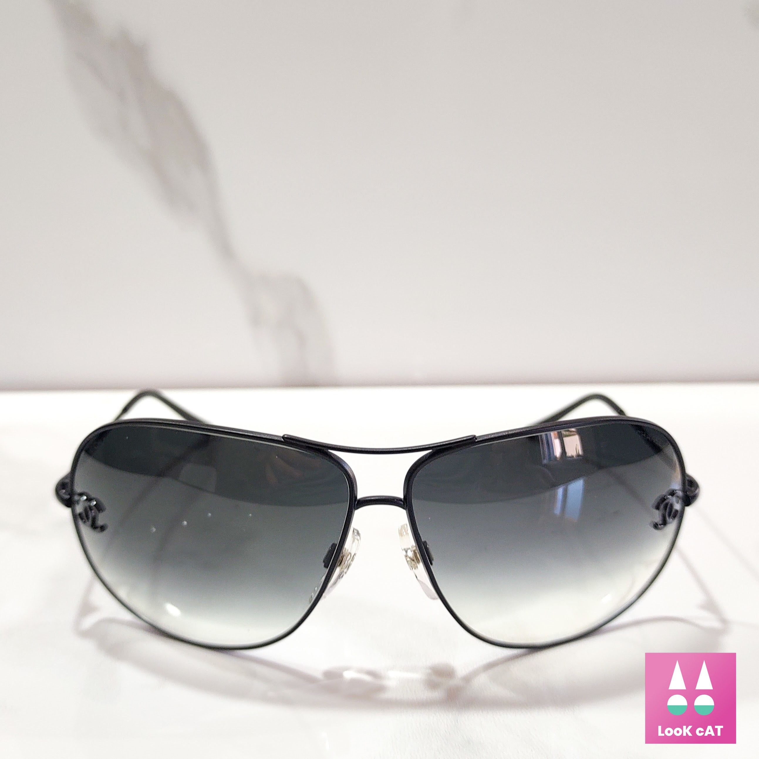 $440 Chanel 4189-T-Q 124/S8 Women Silver Aviator Sunglasses Frame 59-14-135  | eBay