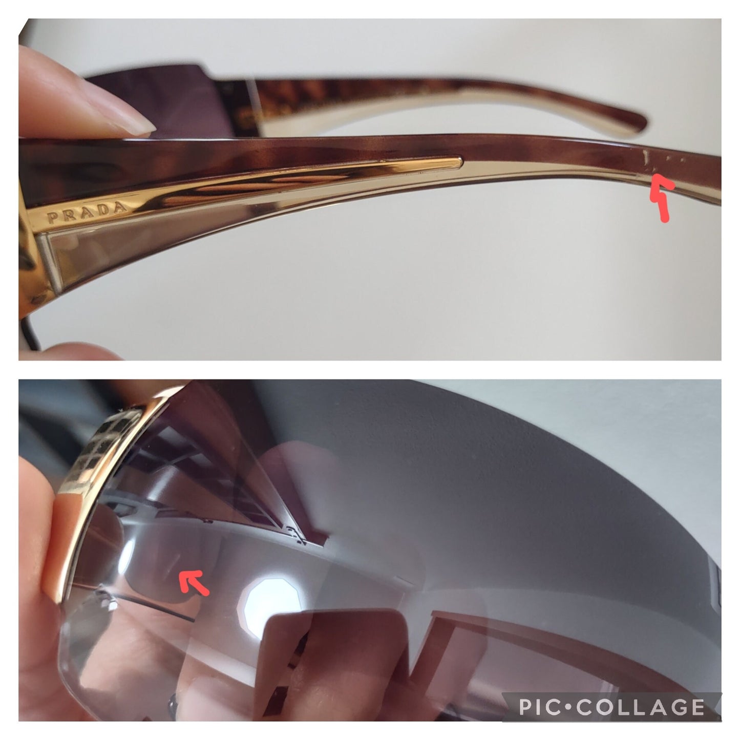 Occhiali da sole Prada modello SPR 54G wrap shield lunetta brille sfumature y2k