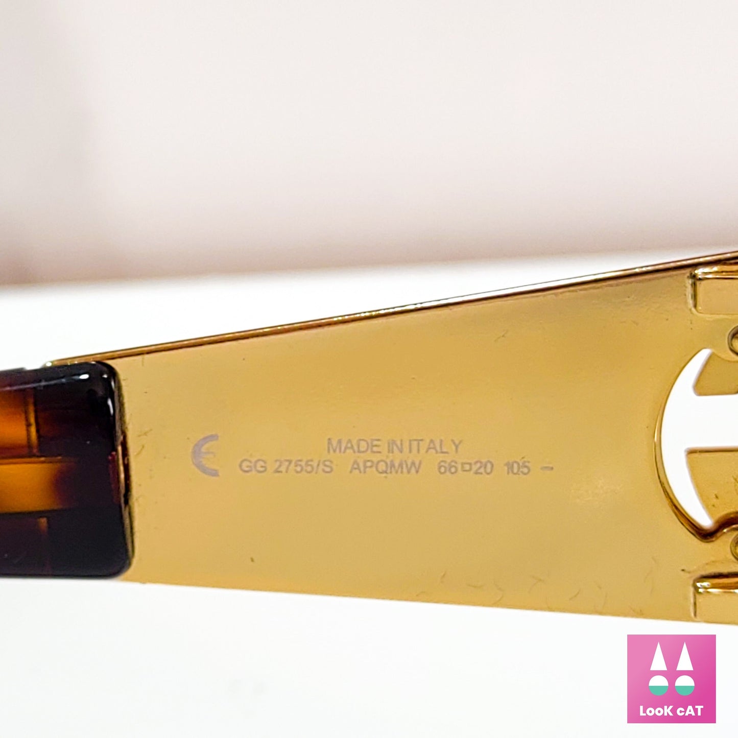 Gucci 2755 occhiali da sole vintage oro wrap shield NOS occhiali lunetta brille y2k anni '90