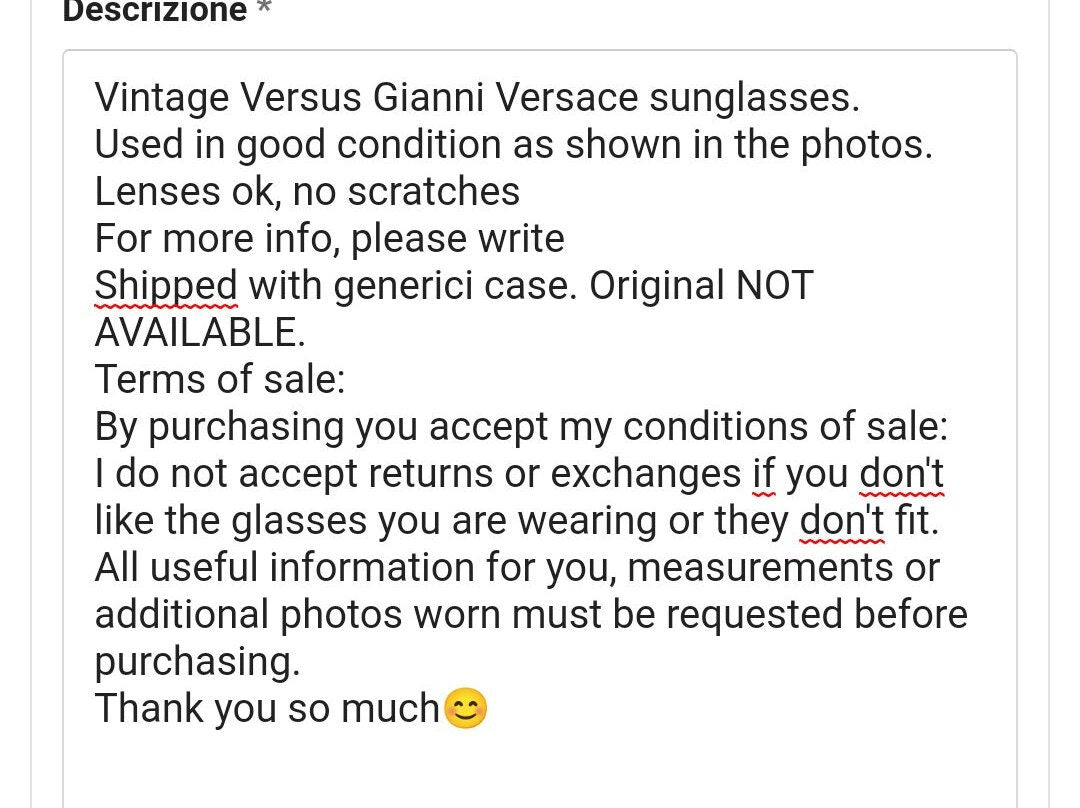 Occhiali da sole Versus Gianni Versace anni '90 Y2K occhiali lunetta brille Versace