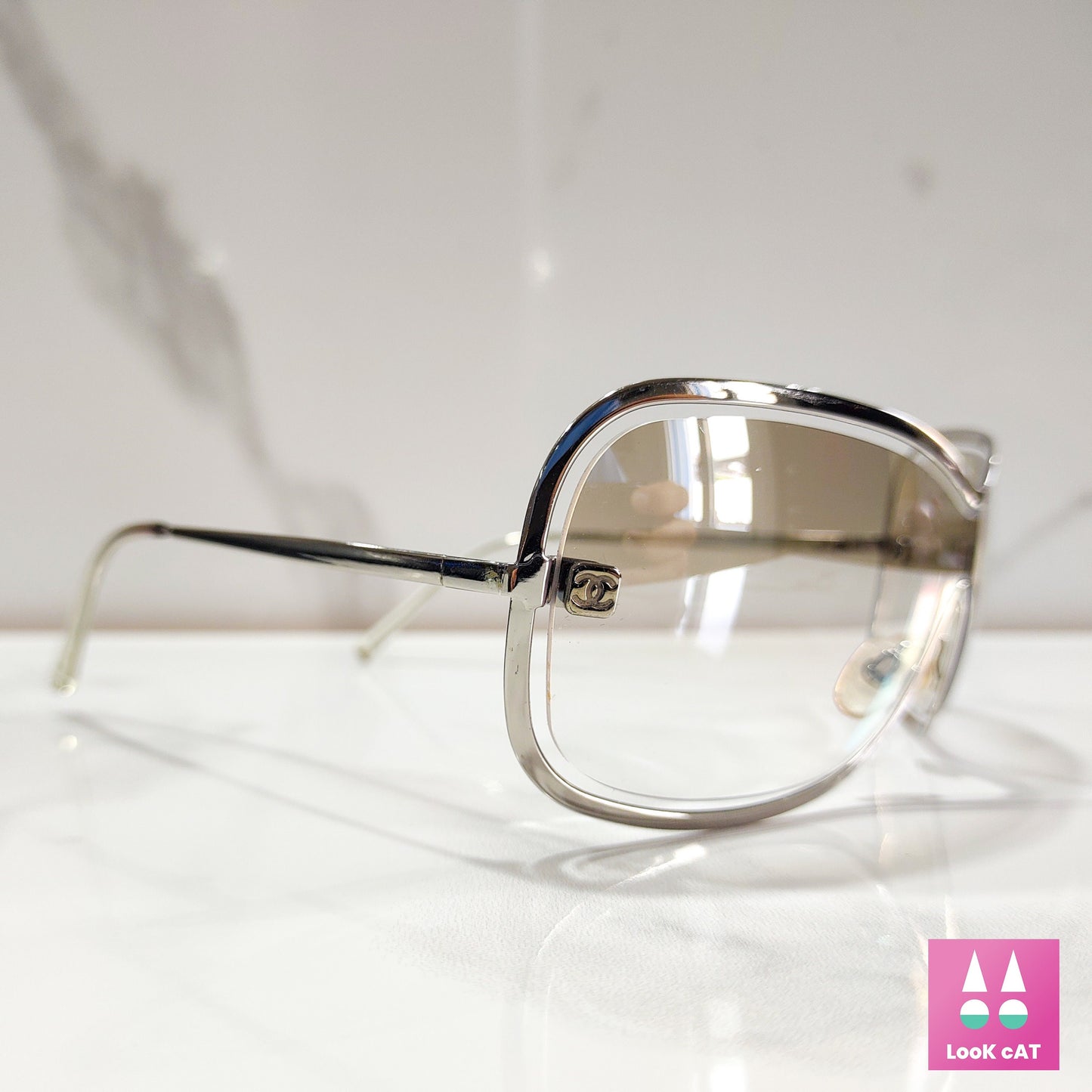 Occhiali da sole Chanel modello 4031 wrap shield lunetta brille sfumature y2k