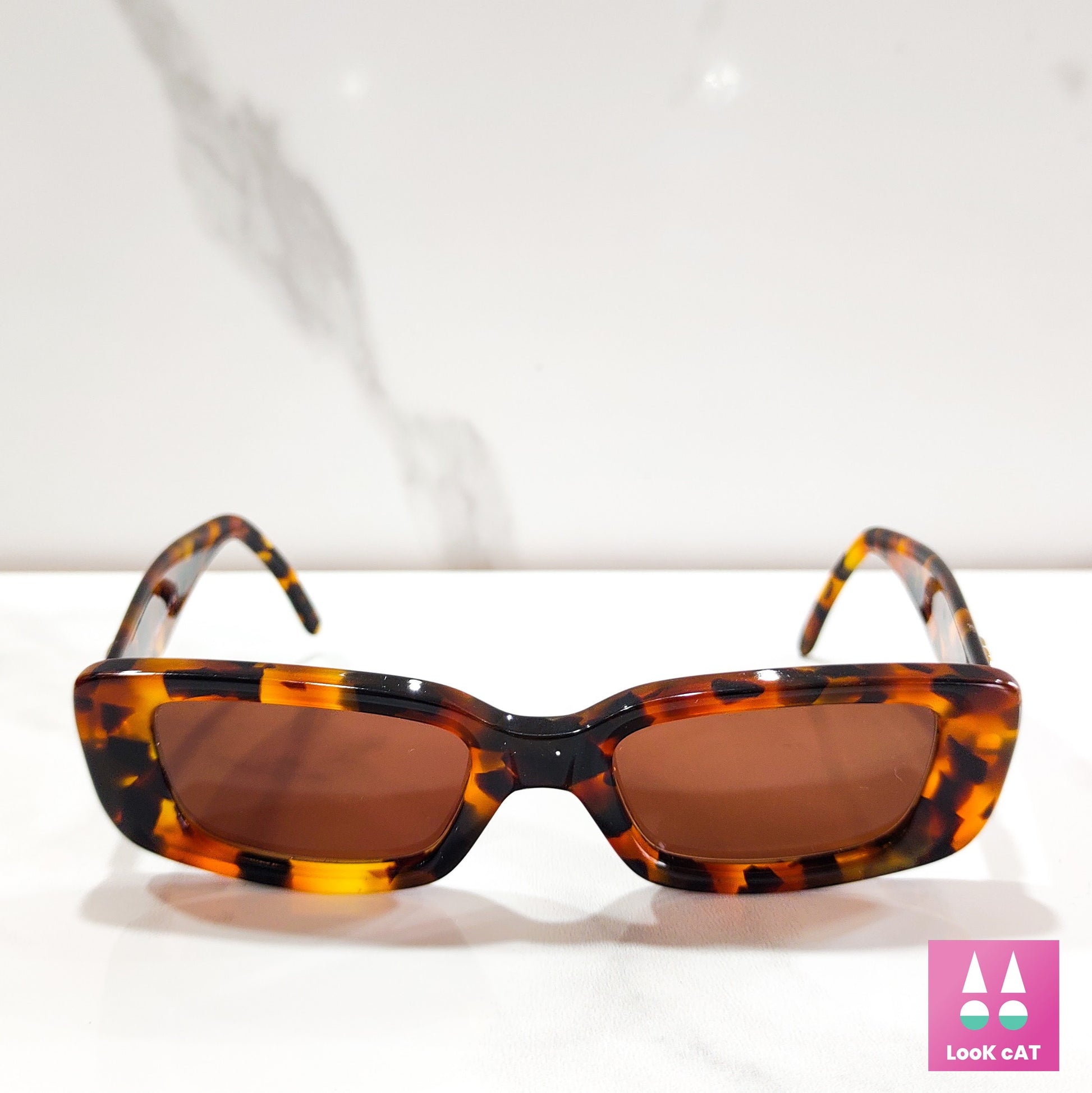 Gucci - Rectangular Sunglasses with GG - Tortoiseshell - Gucci