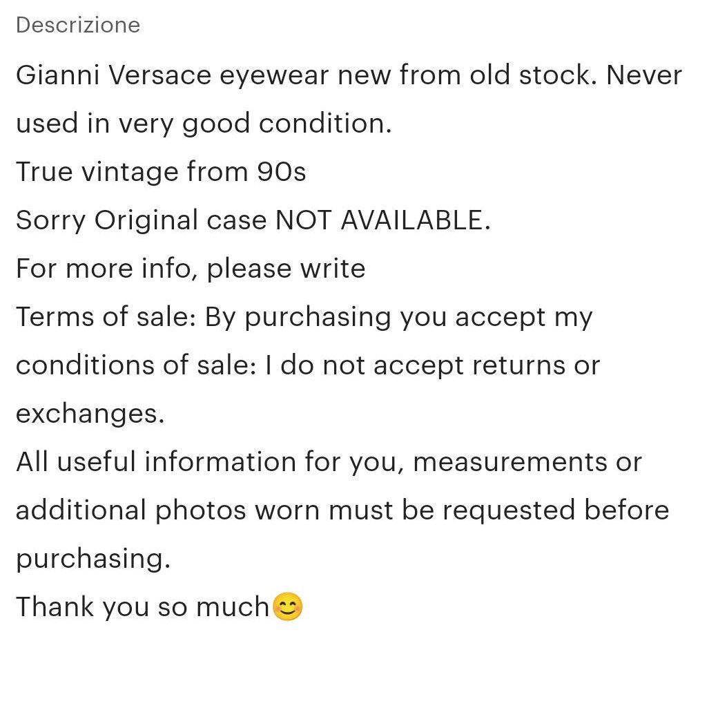Vintage Gianni Versace 太阳镜 mod S 02 brille lunette
