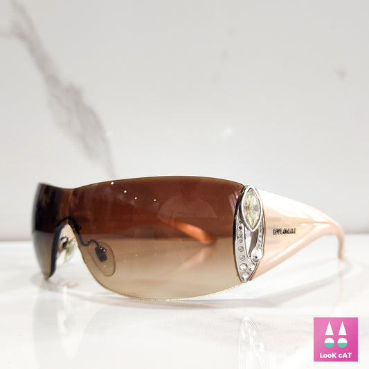 Bvlgari 8026 occhiali da sole vintage wrap shield lunetta brille sfumature y2k