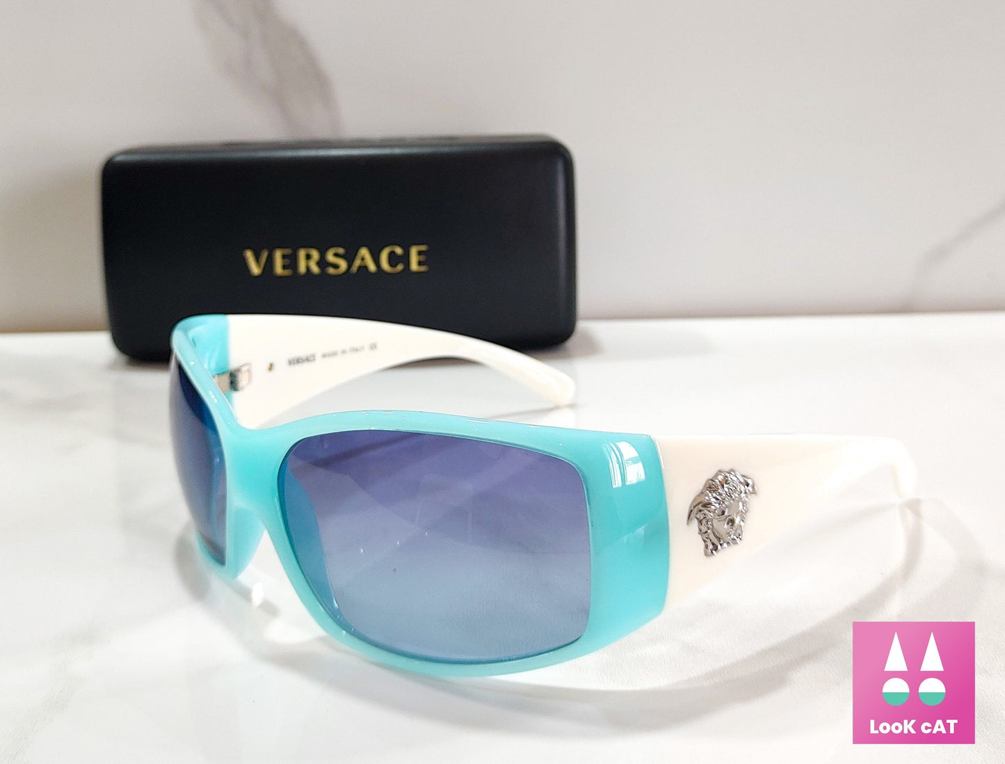 Versace 4055 occhiali da sole vintage wrap shield occhiali gafas anni '90 y2k