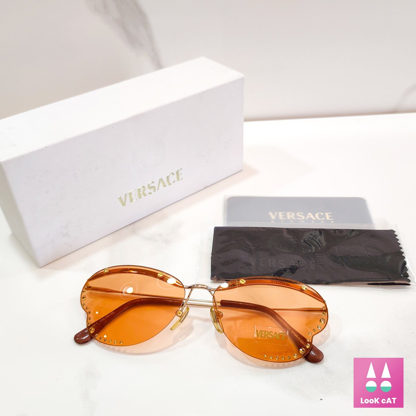 Gianni Versace X 60 occhiali da sole vintage y2k lunetta senza montatura occhiali da sole