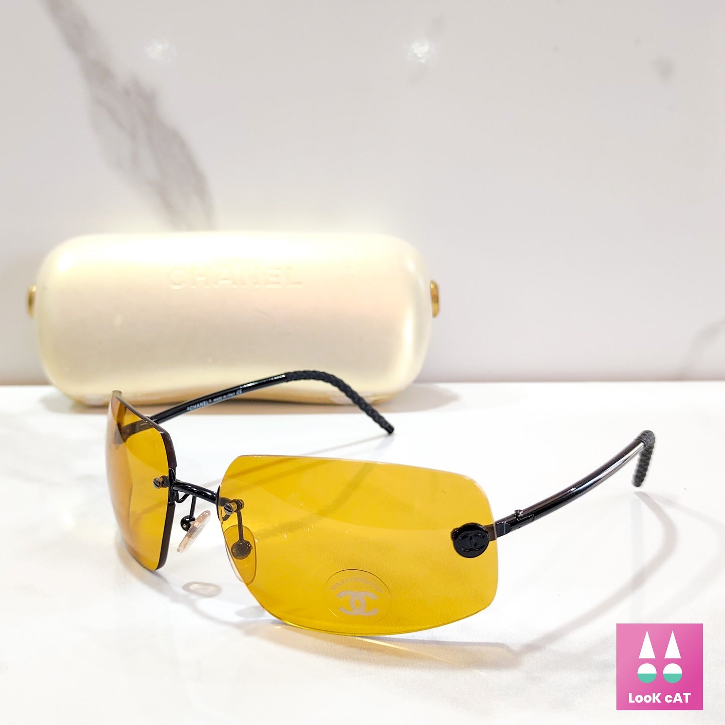 Occhiali da sole Chanel mod 4035 rara lunetta brille sfumature y2k senza montatura NOS
