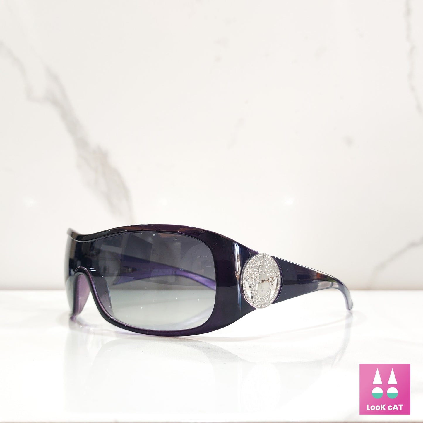 Versace 4143 occhiali da sole vintage wrap shield NOS mai usatiocchiali gafas 90s y2k