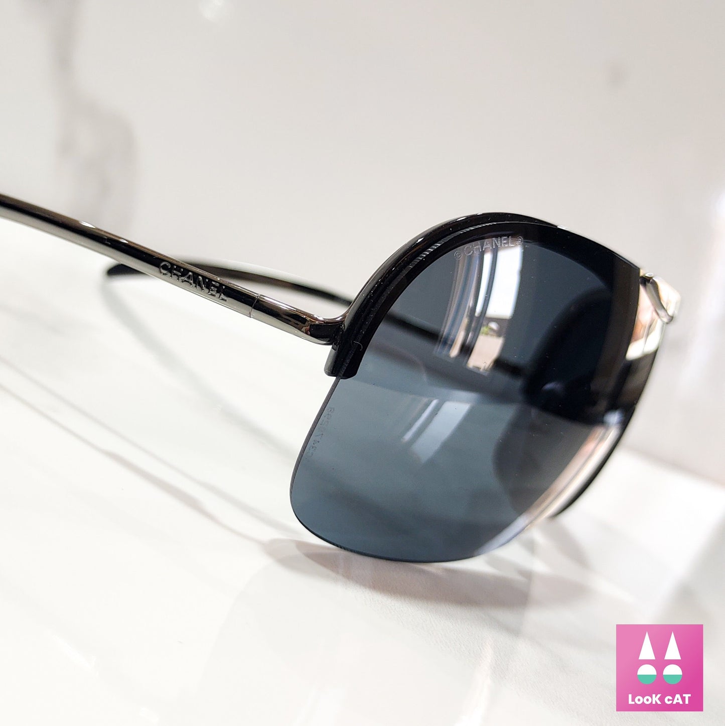 Chanel 6007 occhiali da sole senza montatura NOS wrap shield lunetta brille y2k shades pilot