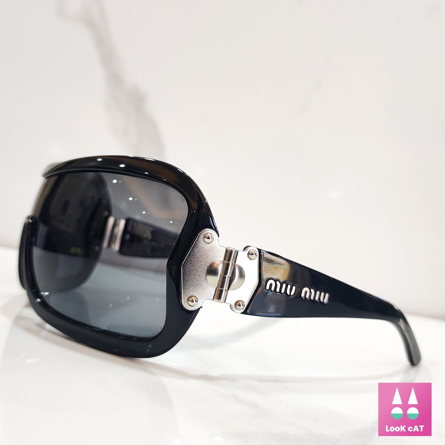 Miu Miu SMU 01 GS occhiali da sole vintage lunetta brille tonalità y2k wrap scudo monogramma designer genuino
